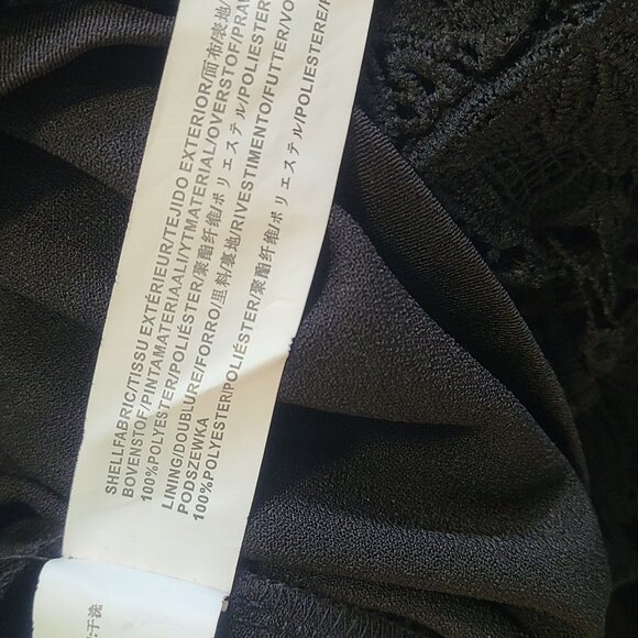 J.O.A. Off the Shoulder Black Lace Midi Dress LBD Whimsigoth Classic NEW Small - Picture 8 of 10